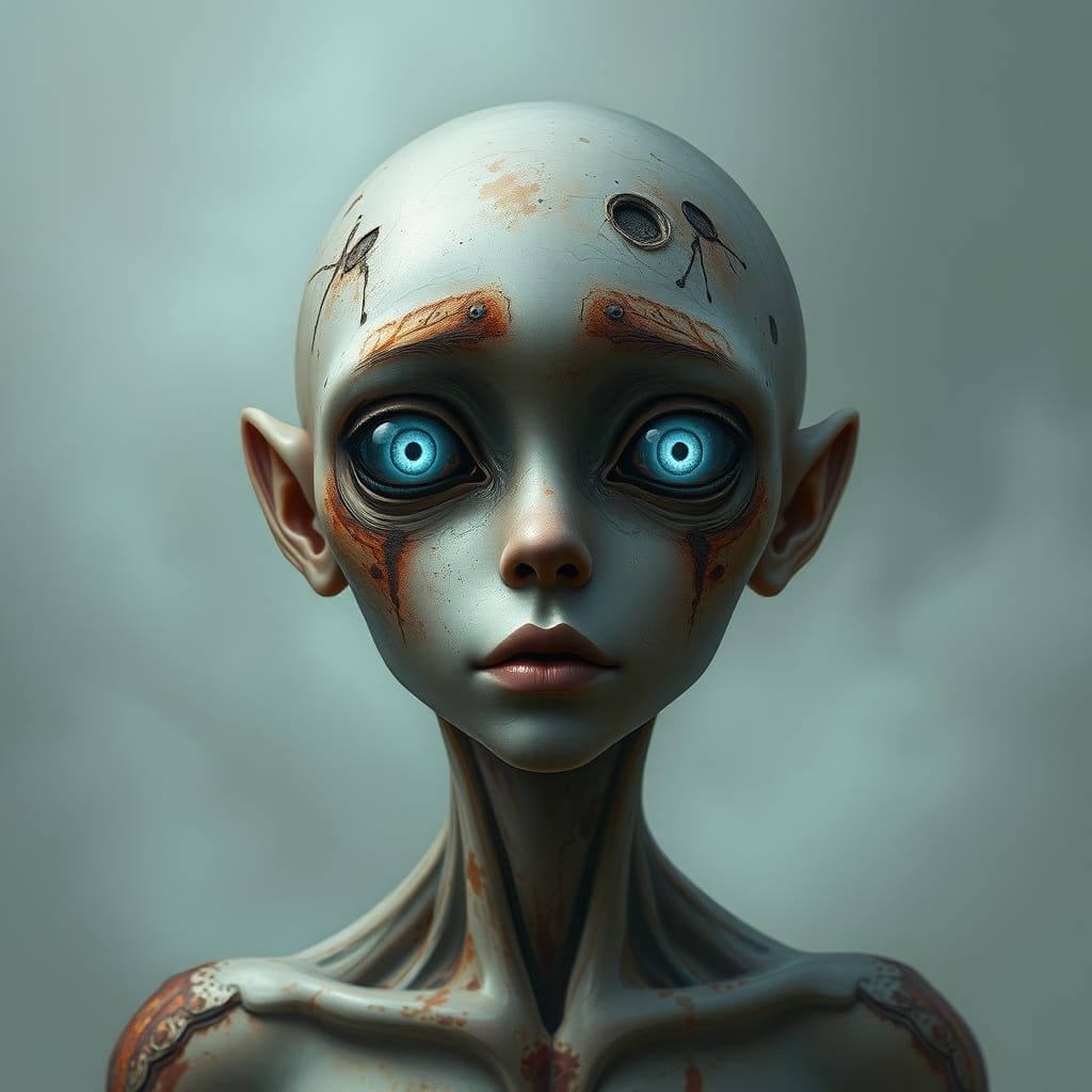 Ethereal Otherworldly Being in Haunting Digital Painting