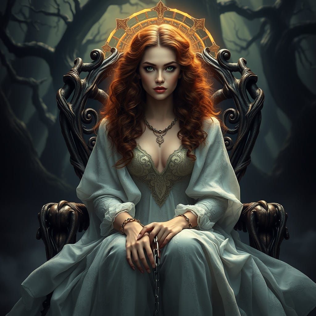 Majestic Woman Bound in Chains of Serenity