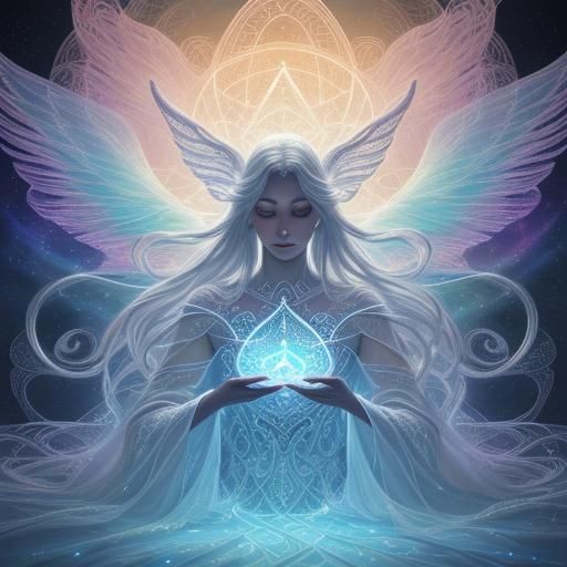 Angel Fairies Weaving Time: A Cosmic Illustration