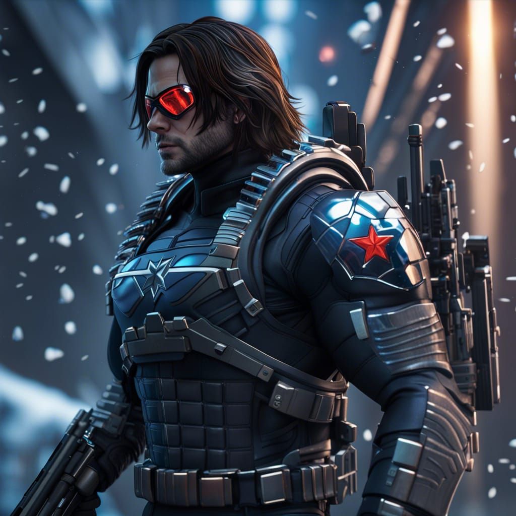 Epic Winter soldier ready for mission