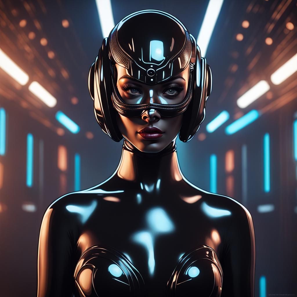 Beautiful latex club patron