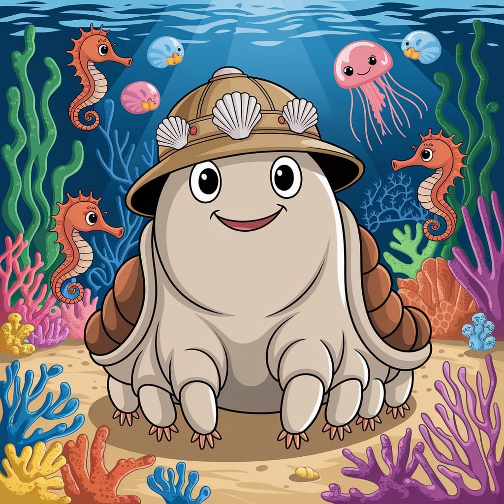 Tardigrade Explorer in Whimsical Underwater Scene