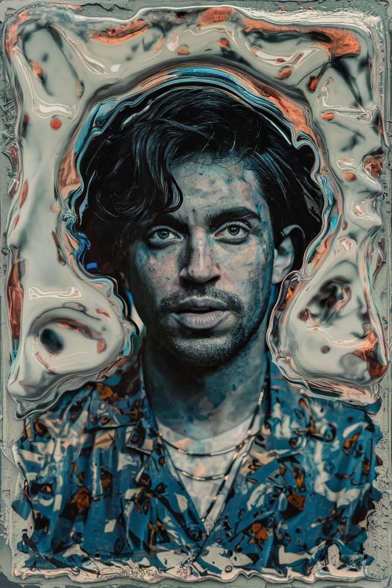 Dimensional Art Embossed in Melted Glassprint Style