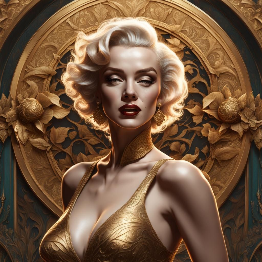 Marilyn Monroe in Art Nouveau Style