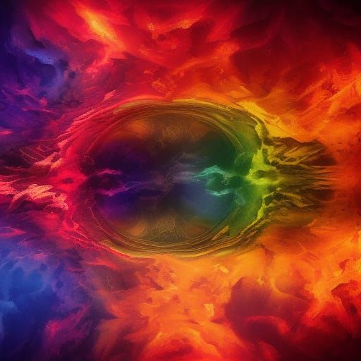 Fiery Ice Heart: A Detailed Fantasy Painting