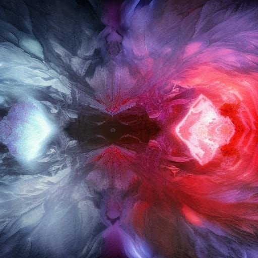 Fiery Icy Heart in Detailed Matte Painting