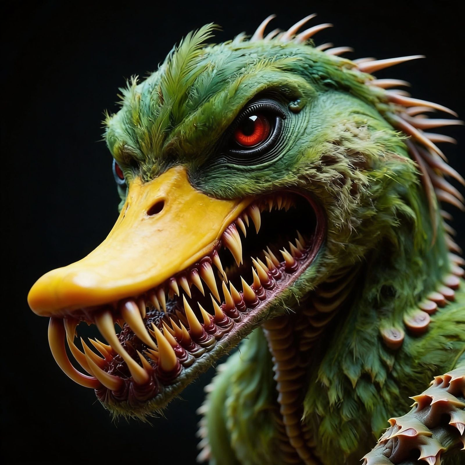 Terrifying Demon Duck with Razor Teeth