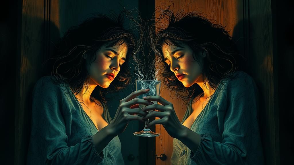 Surreal Sleepwalking Woman in Dreamlike Nightmare