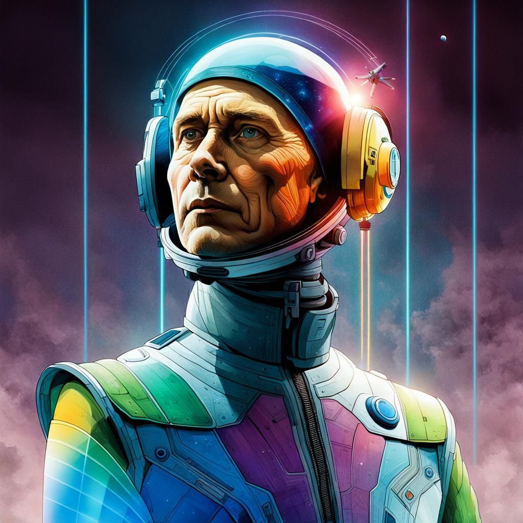 Oftálmico: Conceptual Art with Spaceship Backdrop