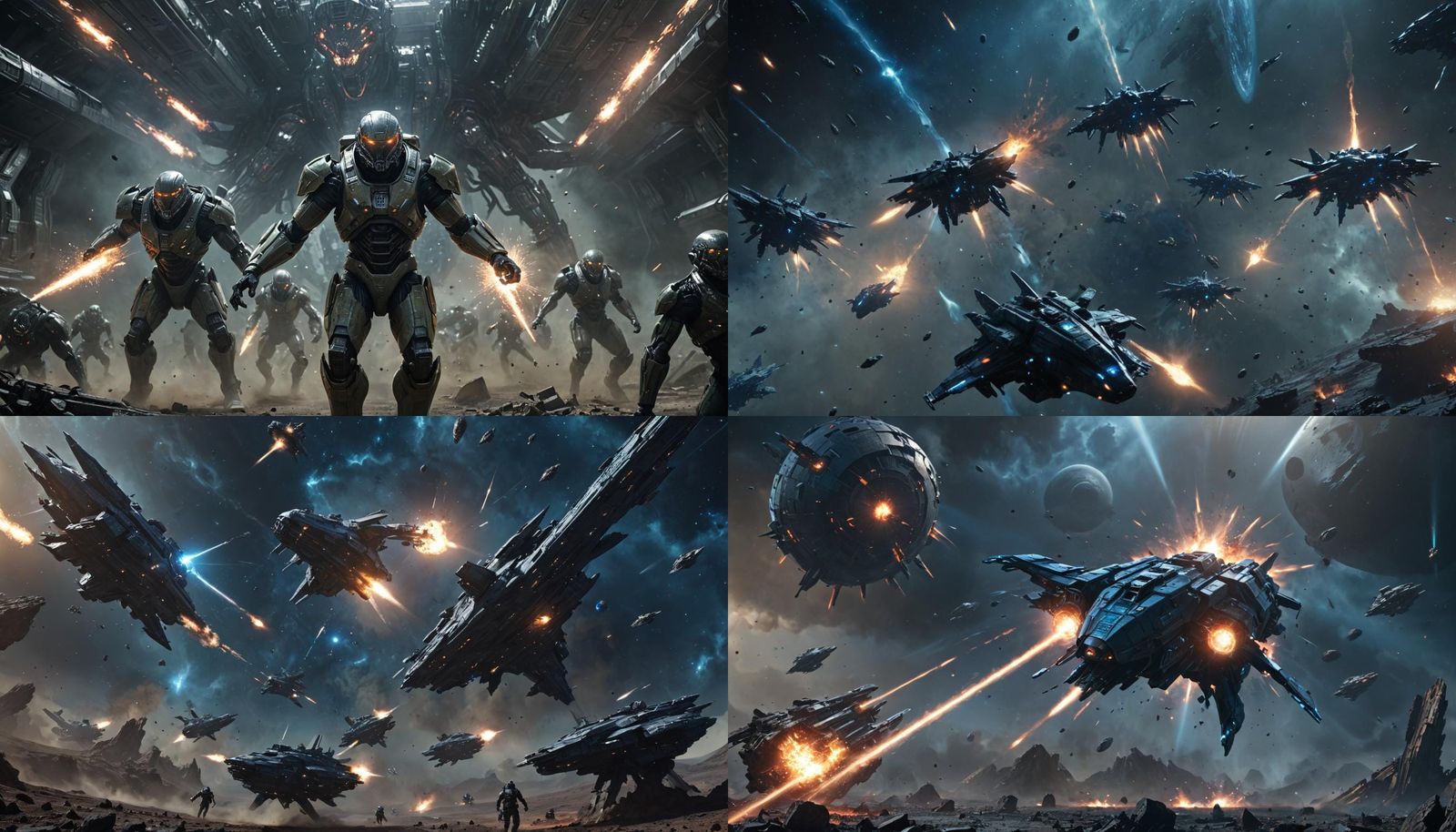 Space Battle Over a Shattered Alien World