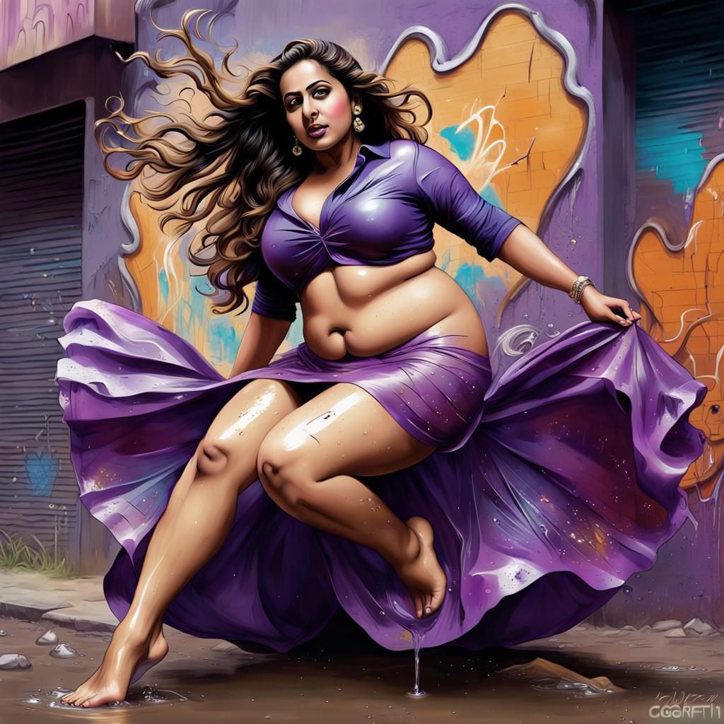 Colorful Graffiti Art of an Indian Woman in Latex