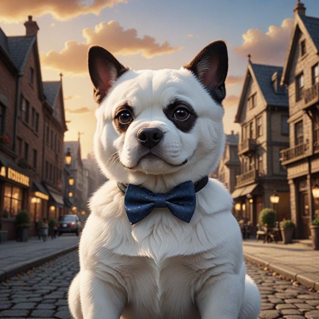 Marshmallow in a bowtie