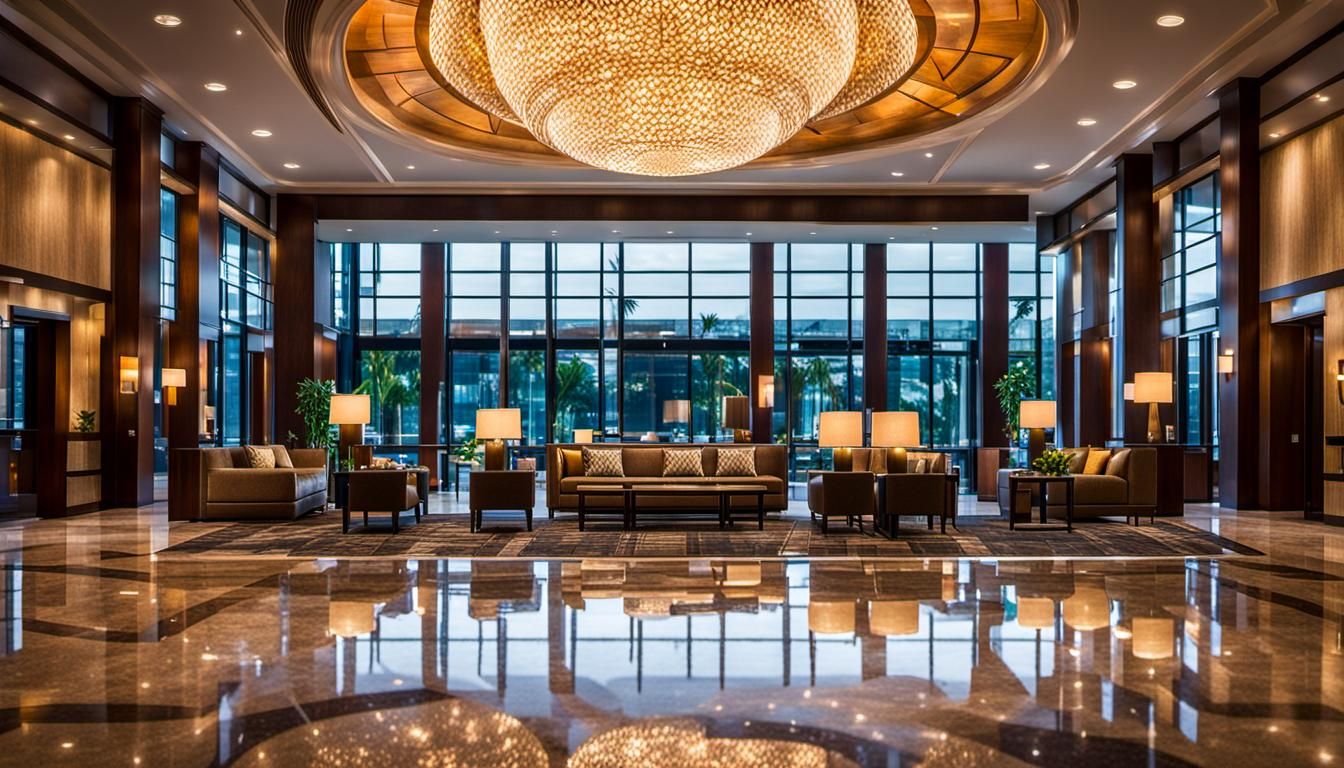 Hotel Lobby in One-Point Perspective: Professional Photograp...