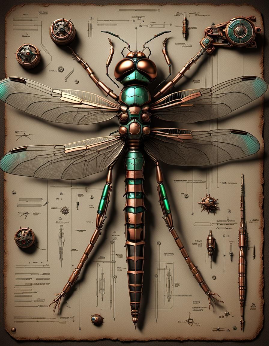 Alien Dragonfly Dissection: Detailed Scientific Diagram