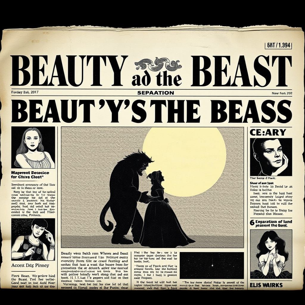 Tabloid Newspaper Announces Beauty and the Beast's Separatio...