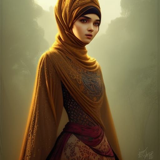 Elaborate Muslim Disney Princess Portrait