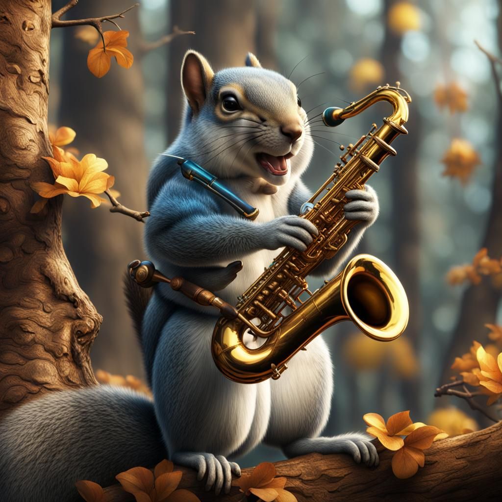 Squirrel Saxophonist: Detailed Matte Painting in Unreal Engi...