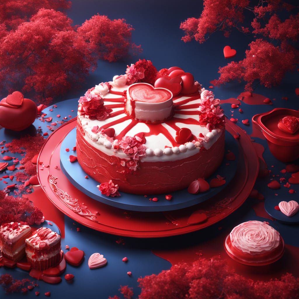 Fantastical Japanese Dessert in Valentine's Red