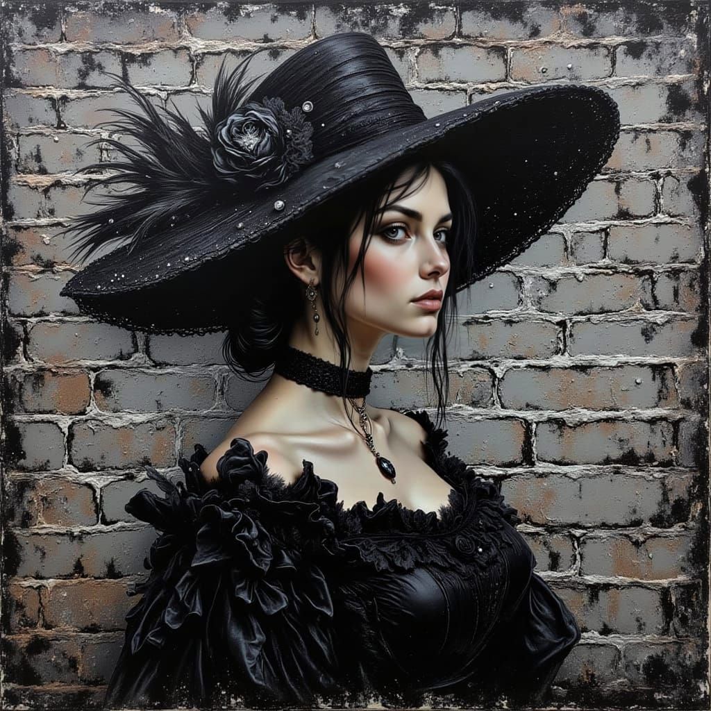 Renaissance Woman in Gothic Style Oil Painting
