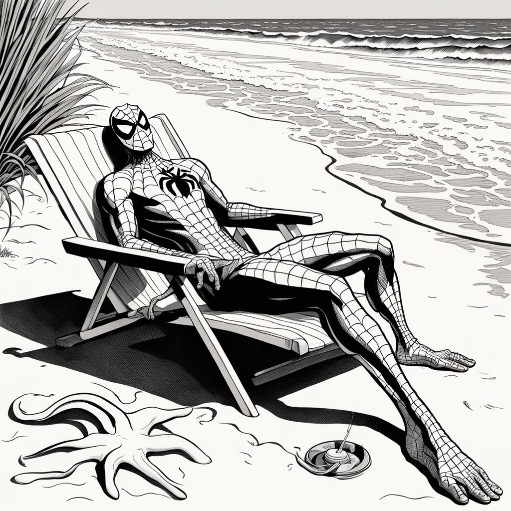 Spiderman on the Beach