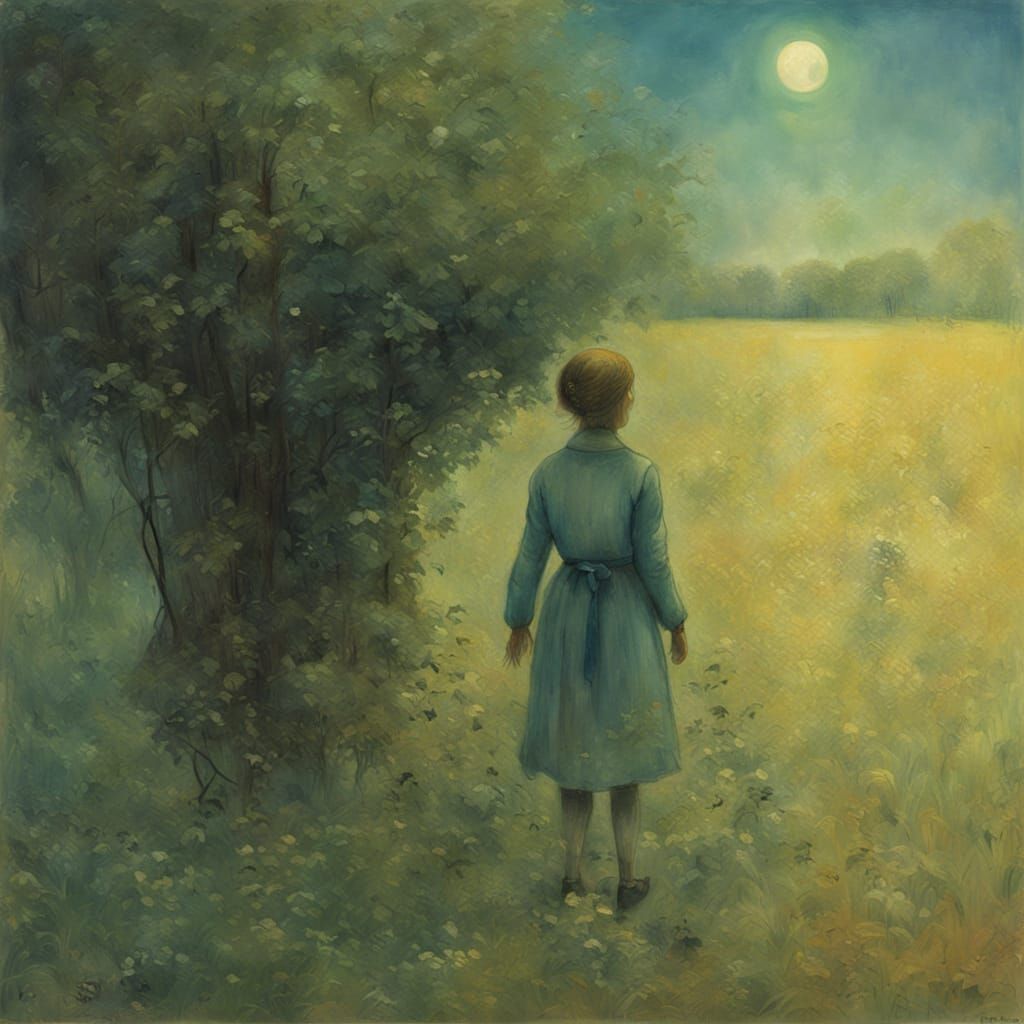 Impressionist Girl in a Landscape