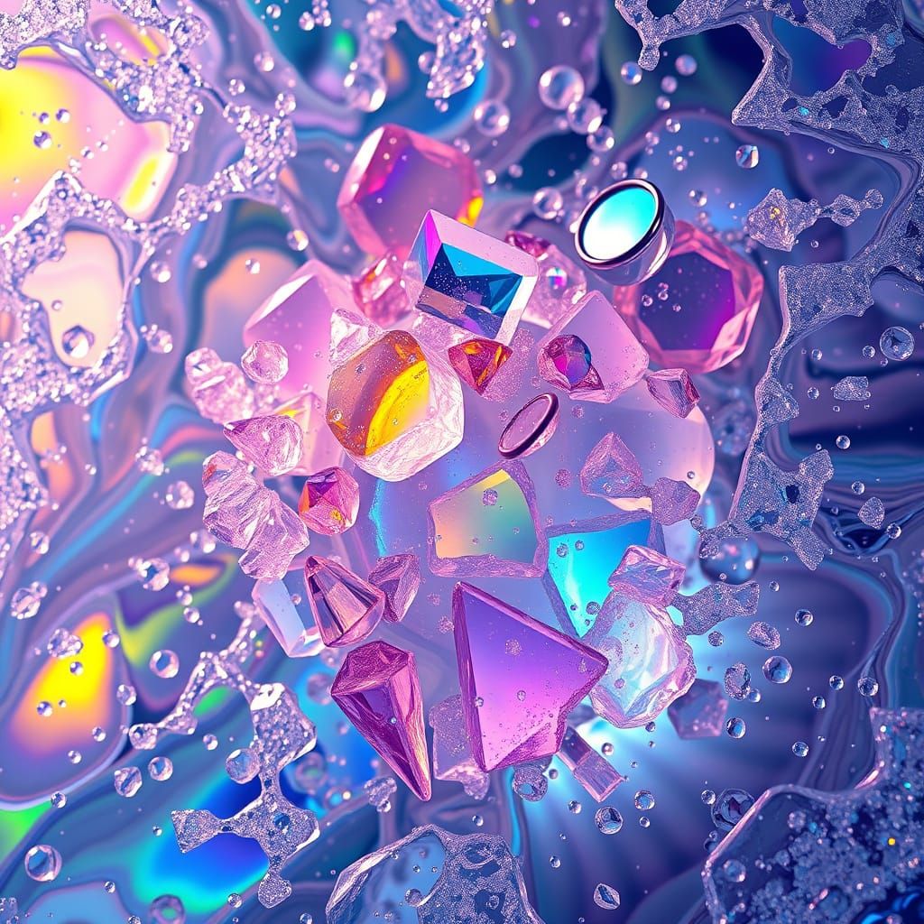 Luminescent Gems in Multicolored Marbled Glass