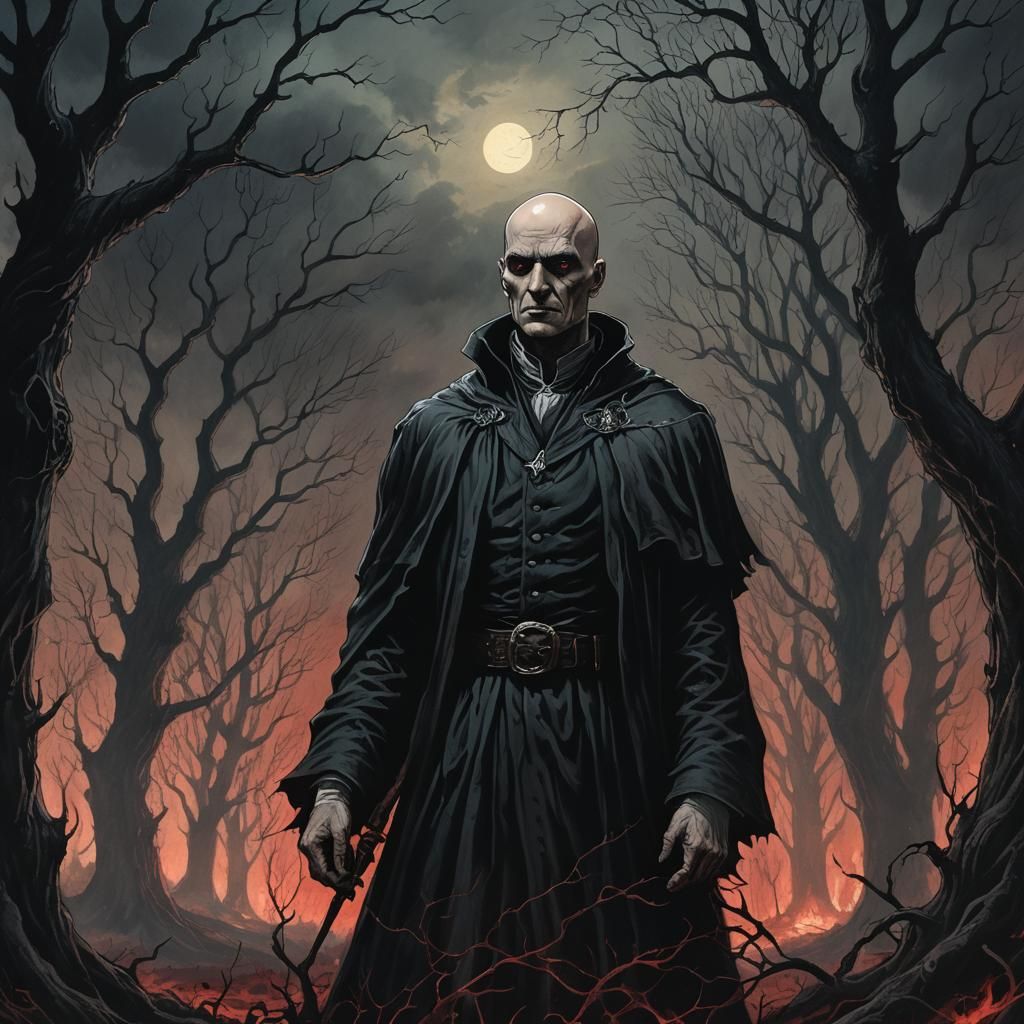 The Judge: Gothic Horror Portrait in Doré Style