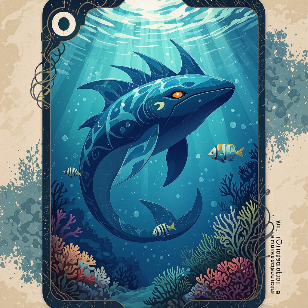 Majestic Sea Creature Oce'mon Card Art