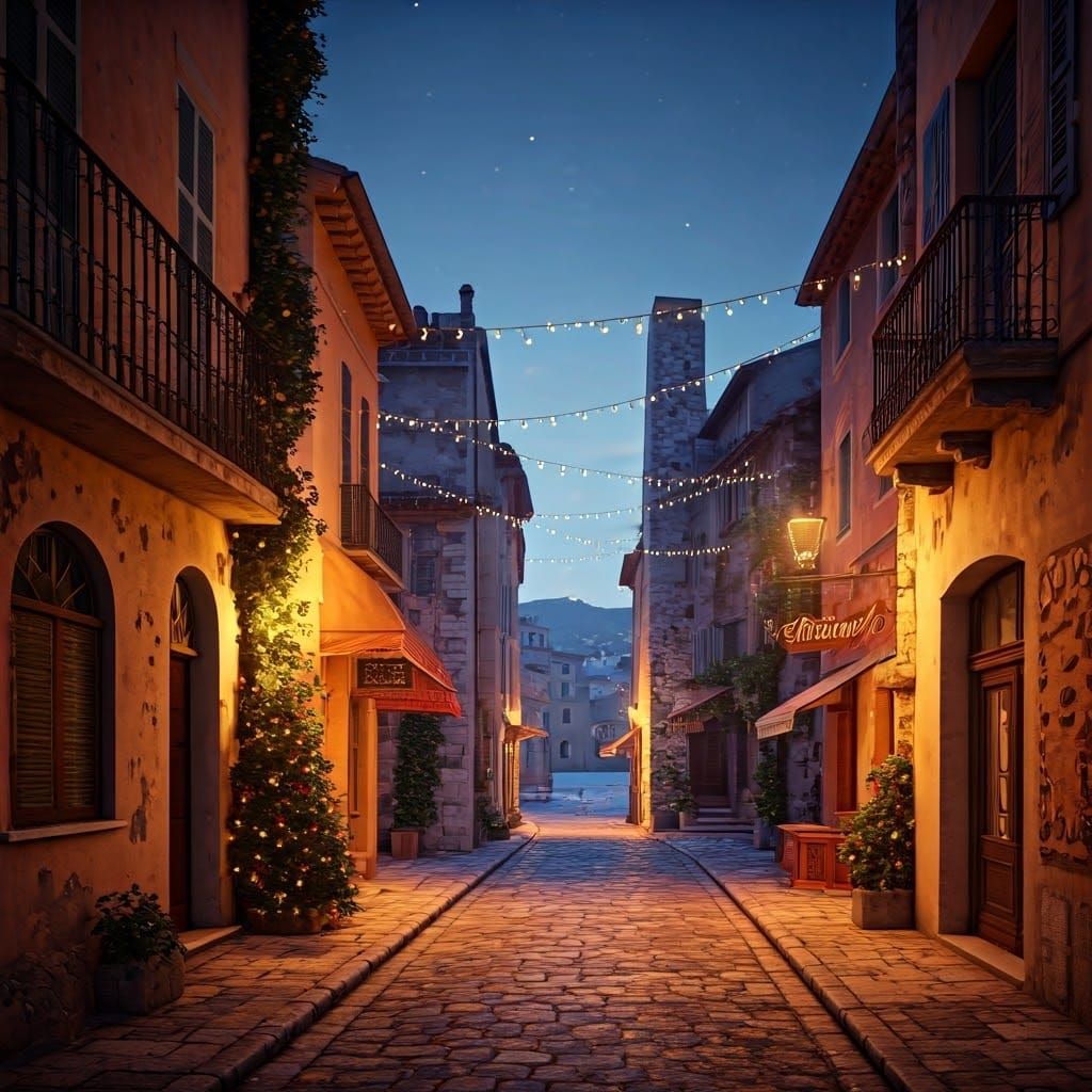 Whimsical Christmas Night in Antibes, Southern France
