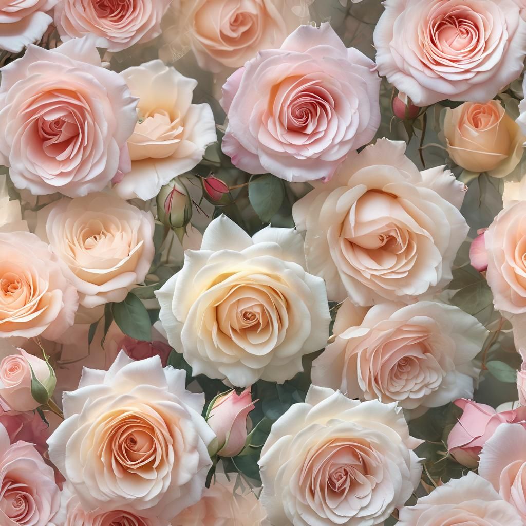 Ethereal Transparent Roses in Dreamlike Watercolor