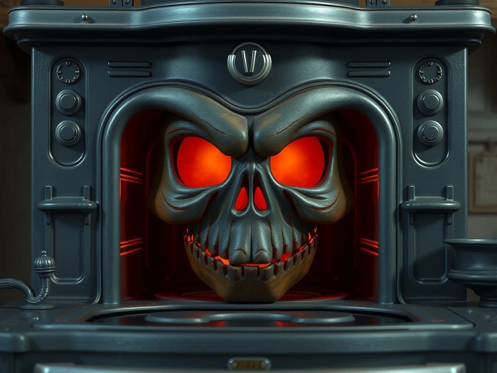 Antique Stove Oven Face: A Haunting Masterpiece