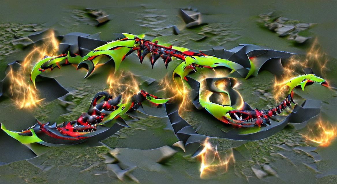 Fiery Brimstone Serpent in 3D