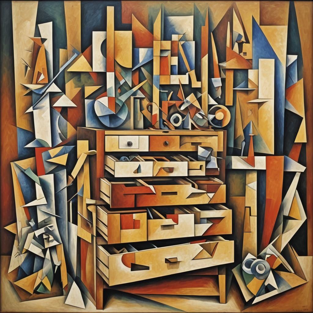 Abstract Cubist Tool Chest in Euclidean Style