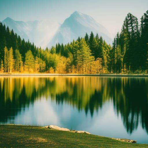 Lake Landscape in Professional Photography Style