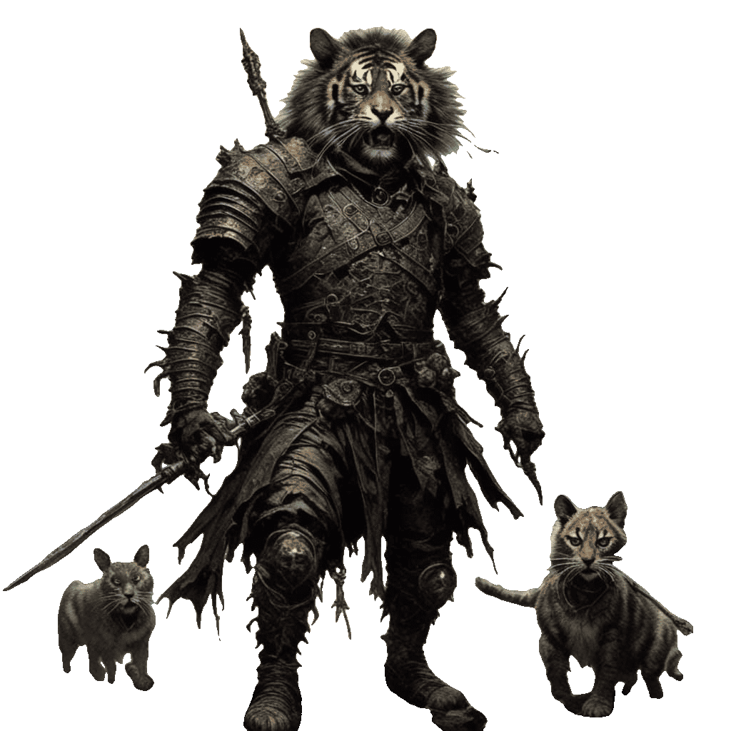 Tiger Warrior in Comic Book Style