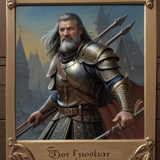 Ornate Crossbow in Knight's Hand: Fantasy Illustration