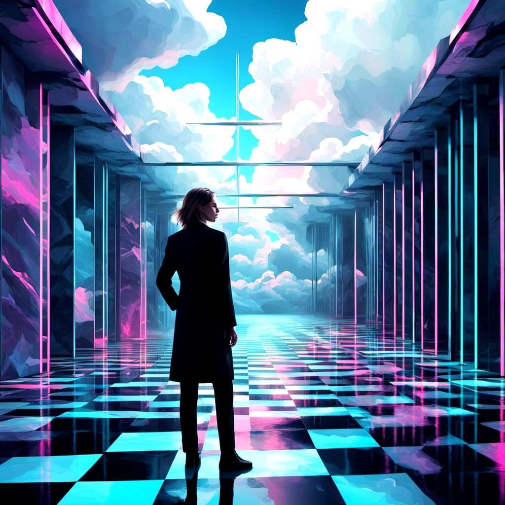 Neon Dreamscapes in Retro Synthwave Style