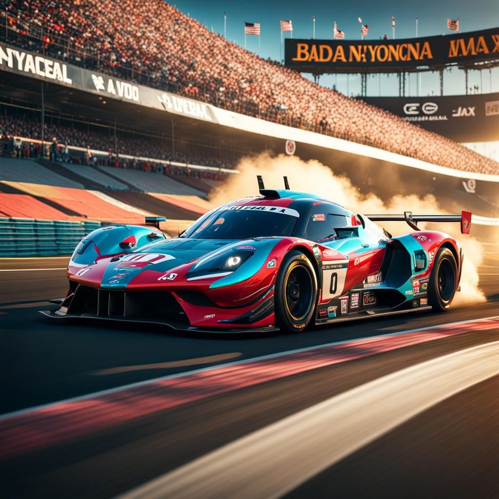 Epic Race Car at Daytona 500 in Fantasy Art