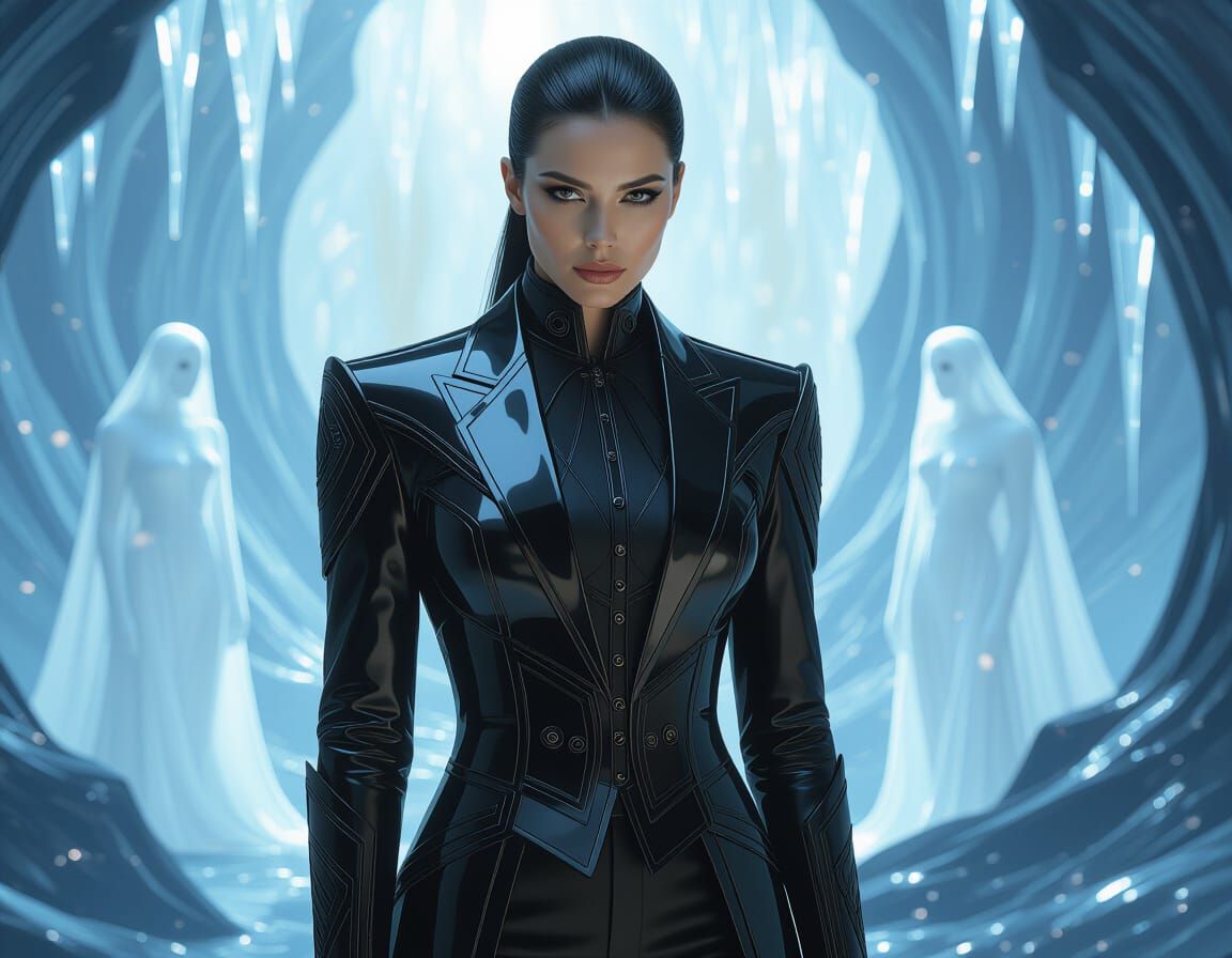 Black Tourmaline Ambassador in Surreal Landscape