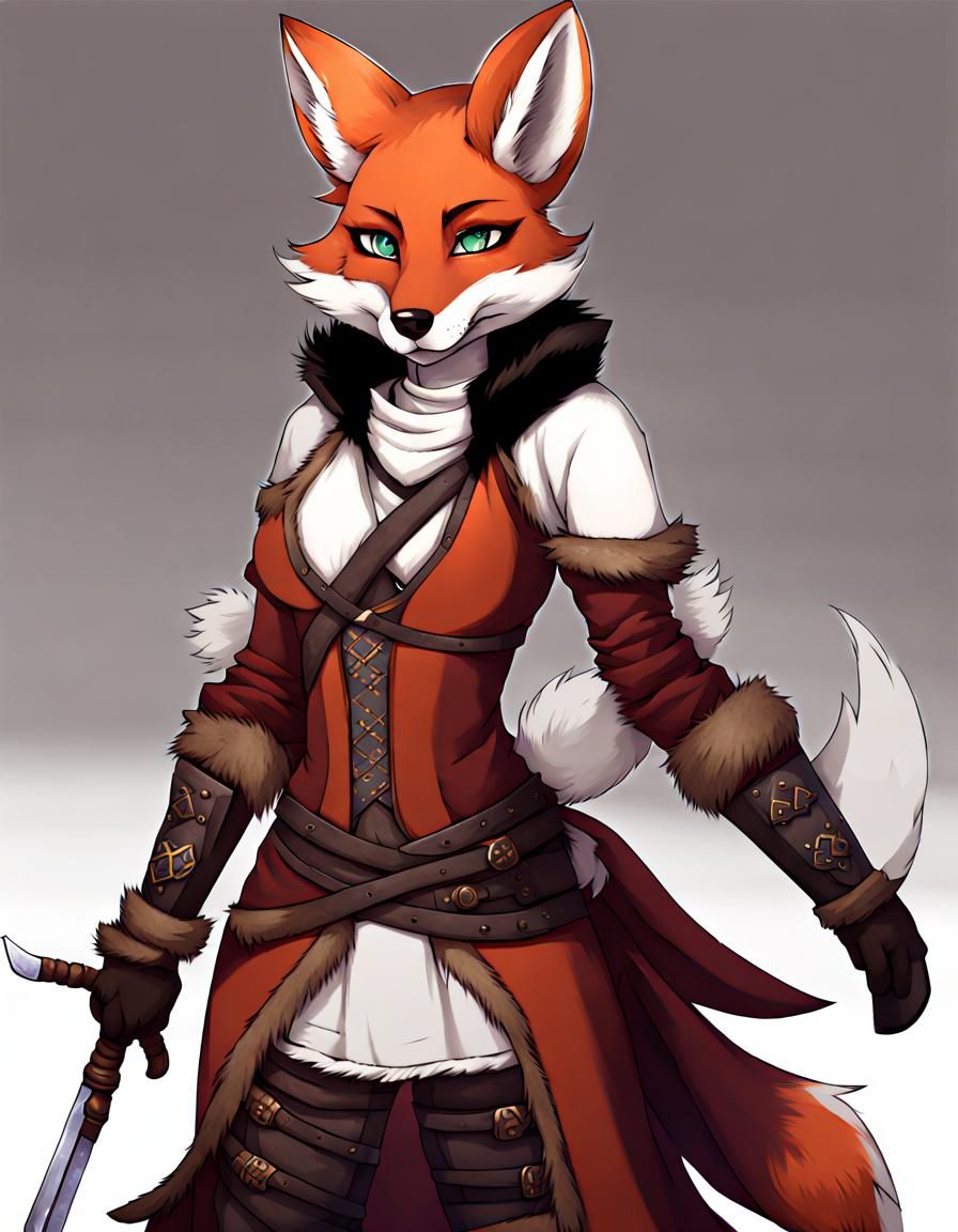 medieval assassin furry fox girl
