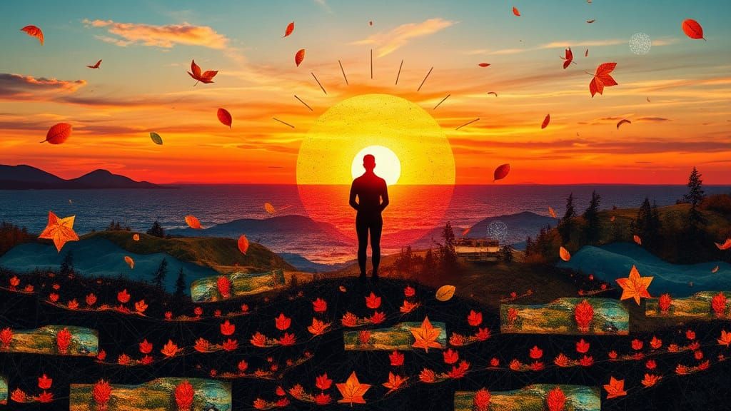 Mesmerizing Fall Paper Collage Bio Art in 8K