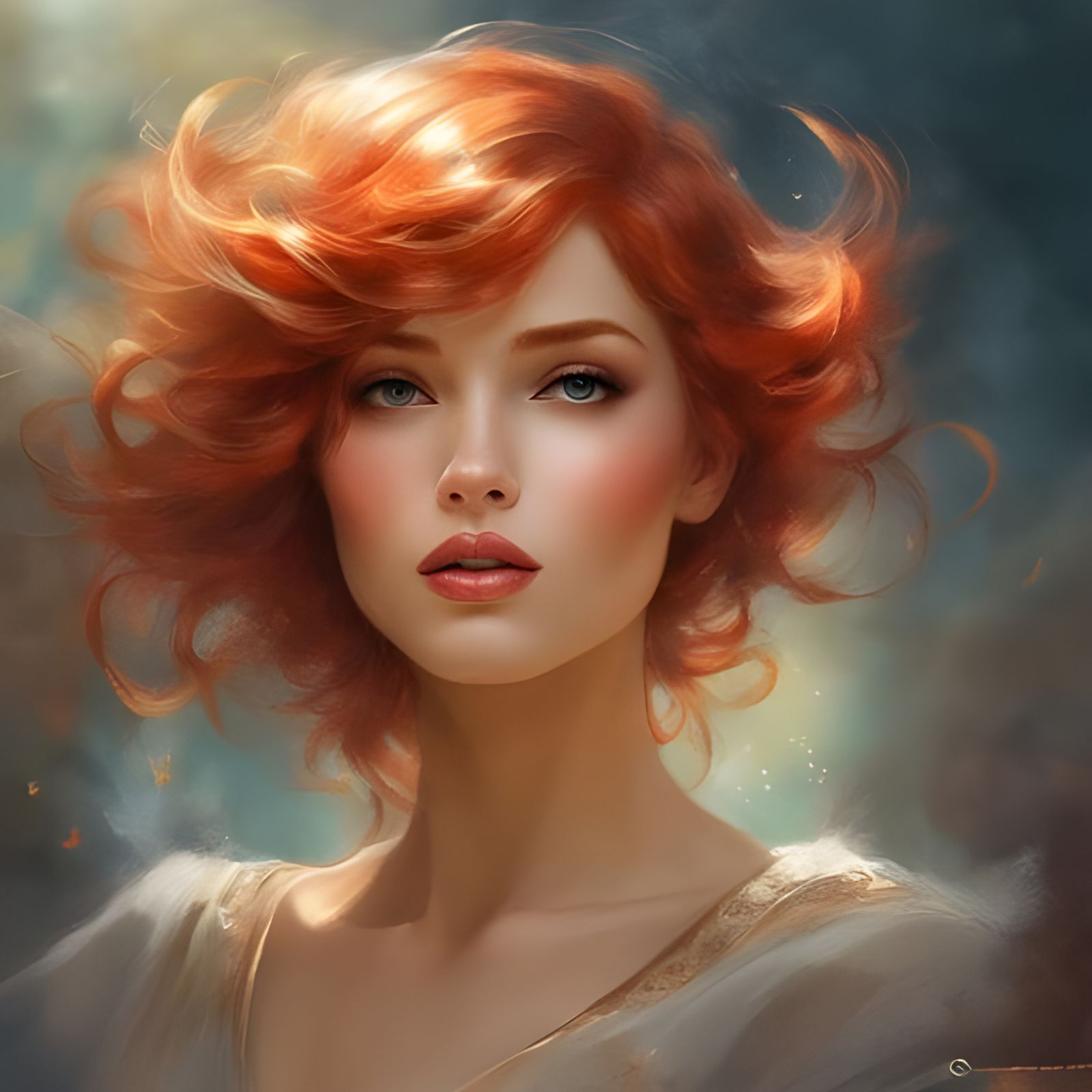 Mesmerizing Redhead Portrait in Fantasy Style