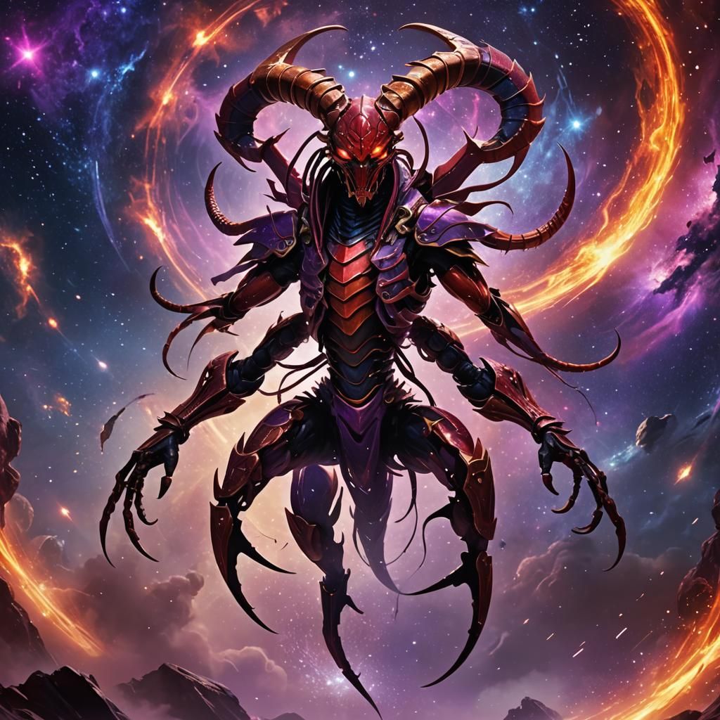 Scorpio Avatar Concept Art in Dark Fantasy Style
