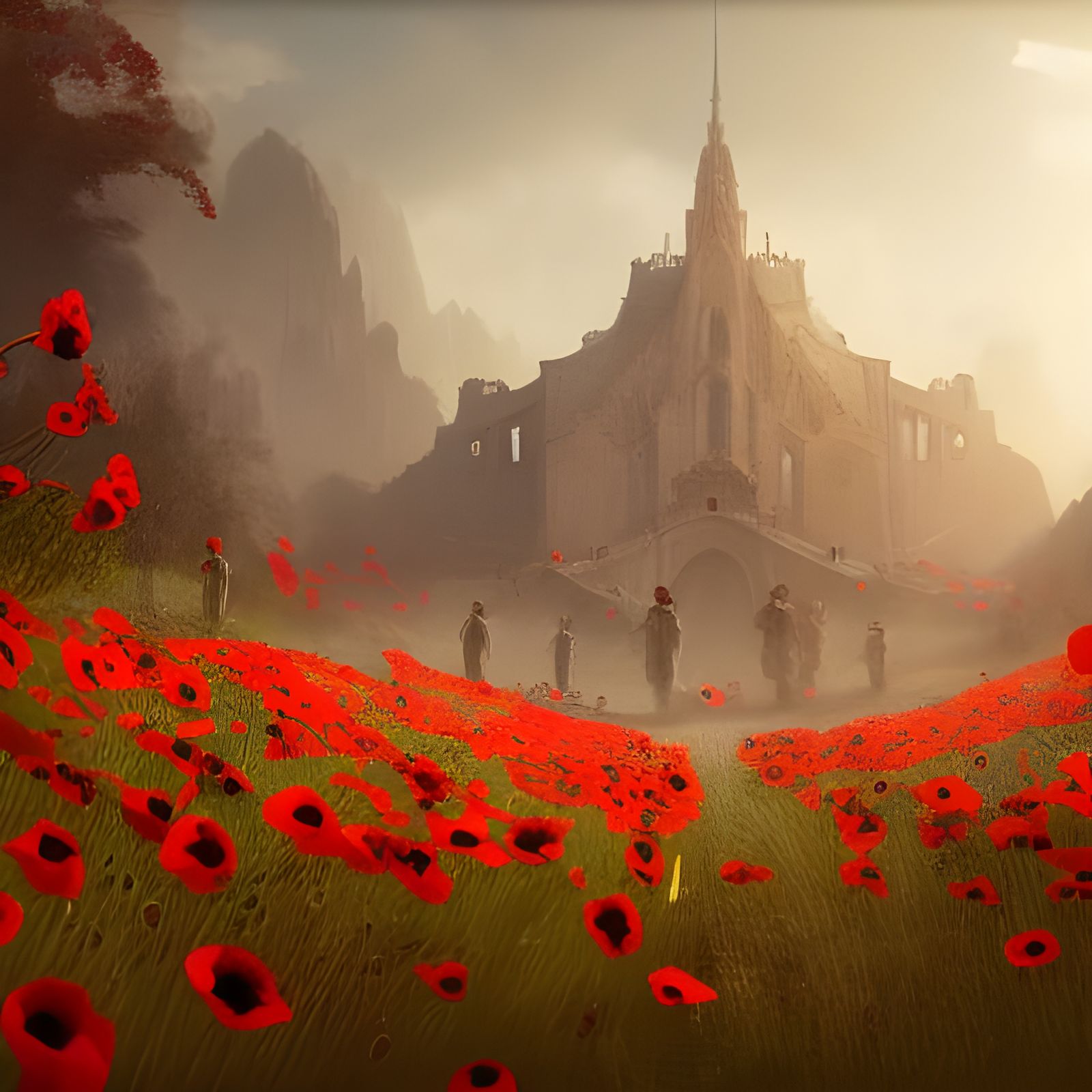 Remembrance Day Poppy: Detailed Matte Painting