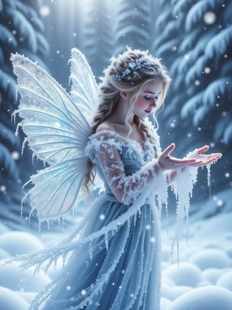 Ethereal Snow Fairy in Winter Wonderland