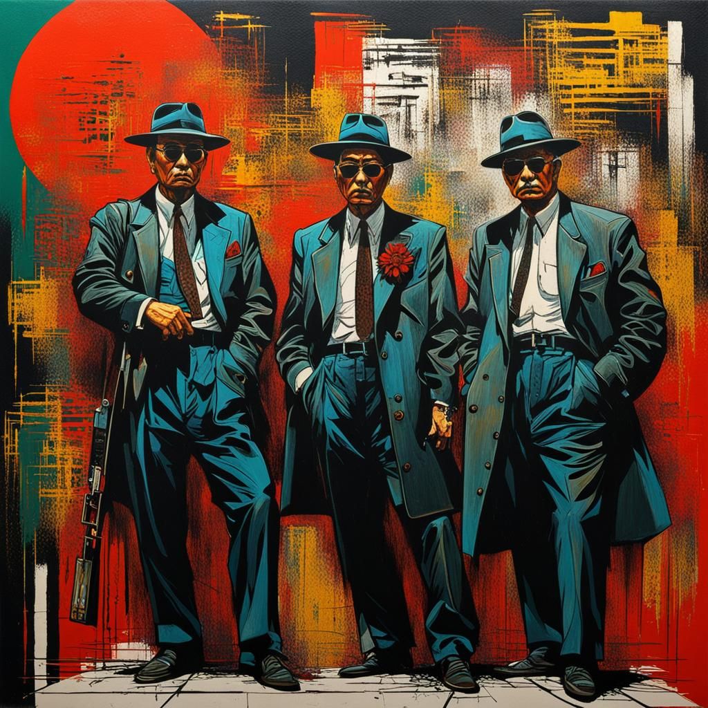 1980s Hong Kong Triads: Abstract Art Portrait