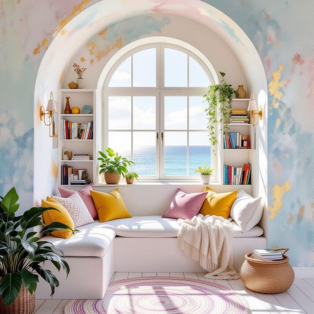 Metamodern Reading Nook with Rococo Influences