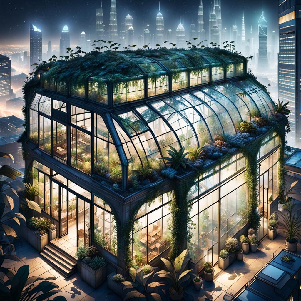 Overgrown Greenhouse Topping Dubai Skyscraper: Dystopian Con...