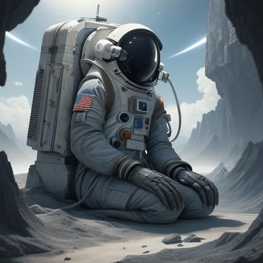 Lonely Astronaut Girl Receives Galactic Signal: 3D Anime Art