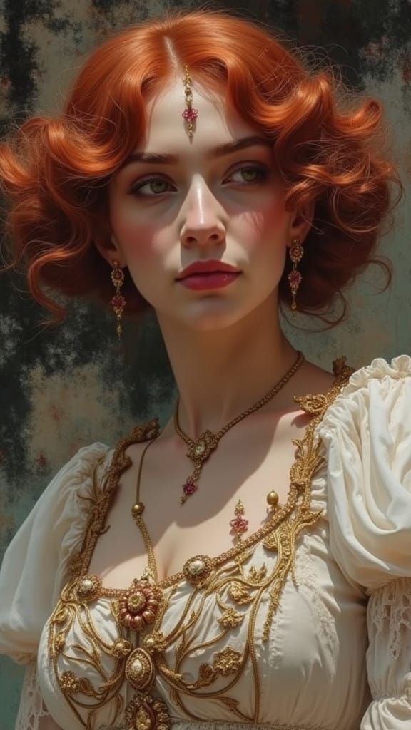 Edwardian Woman in Luminous Lavender Attire